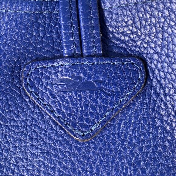 LONGCHAMP Blue Pebble Grain Leather Tote Handbag - Picture 5 of 11
